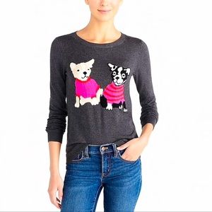 NWT J.Crew Mercantile Women’s Crewneck French Bulldog Dog Sweater Size XS Grey